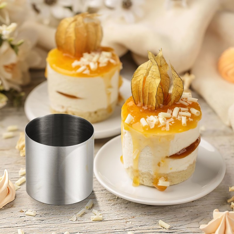 8Pcs Reusable Stainless Steel Cake for Baking Mini Cheese Cake and Dessert gallery