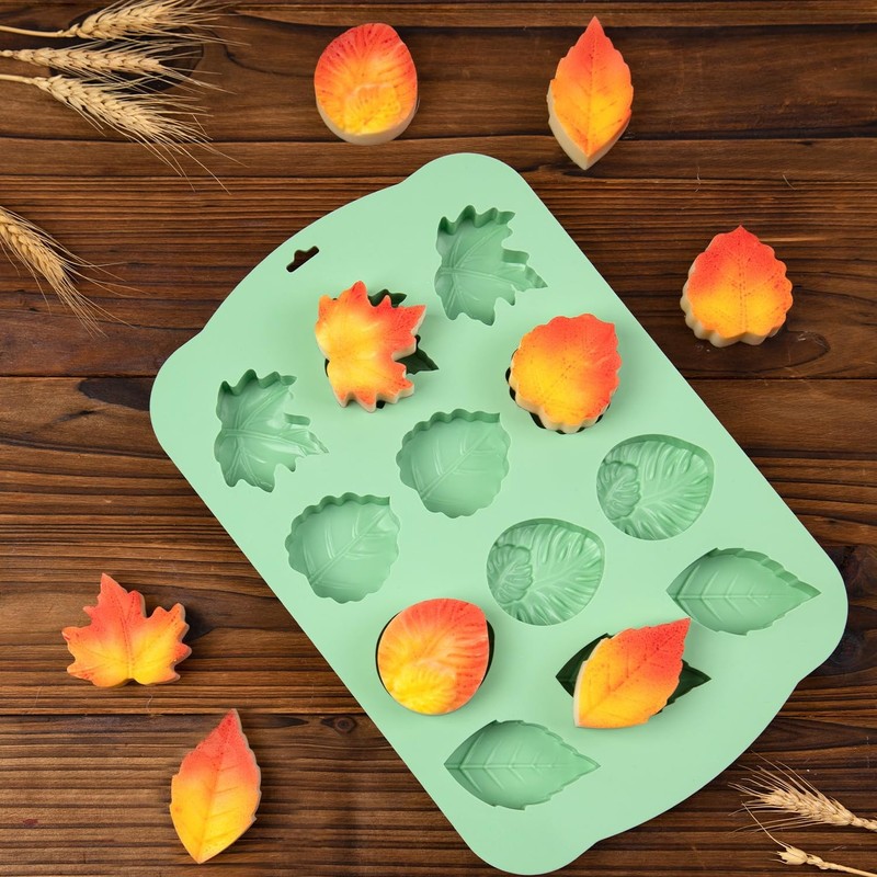 Silicone Maple Leaf Molds Chocolate Fall Thanksgiving Cookie Baking 12 Cavity gallery