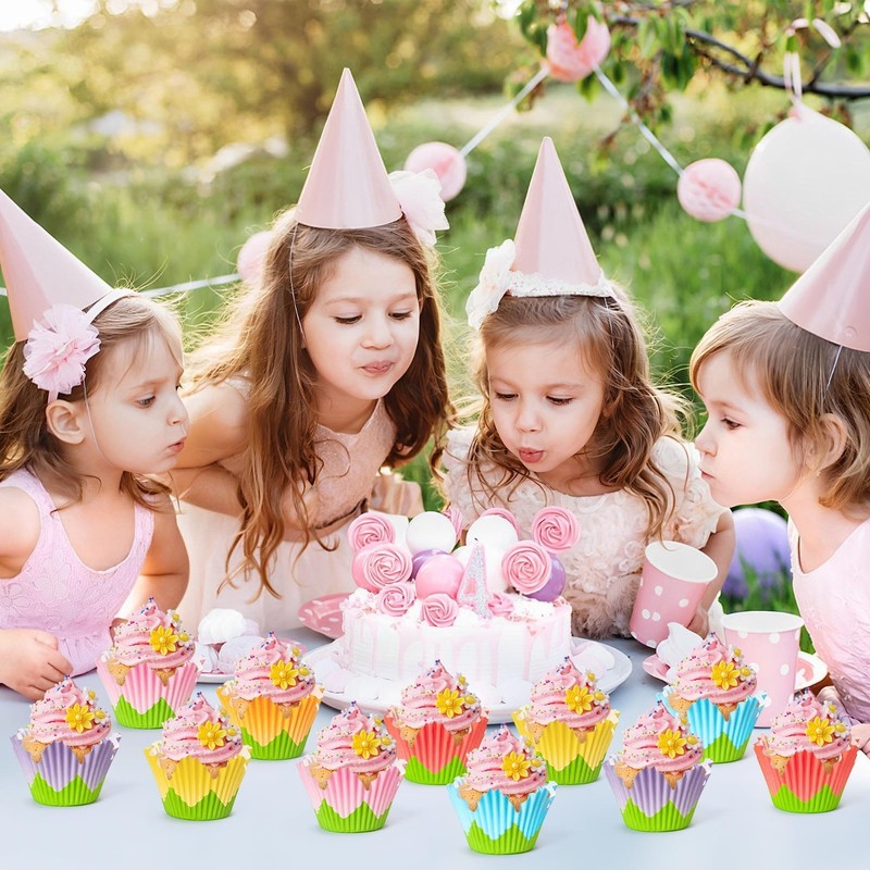 300pcs Flower Cupcake Liners - Easter Baking Cups, Spring Tulip Muffin Wrappers gallery