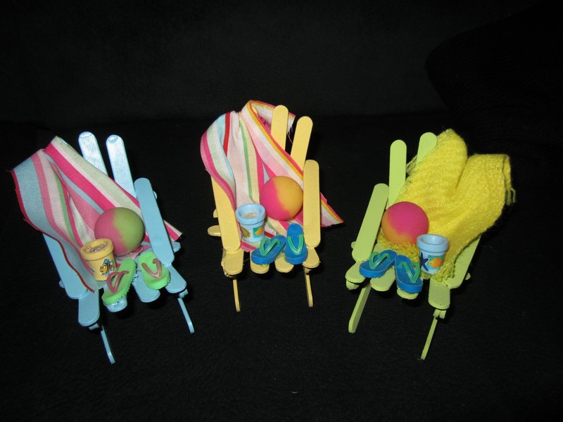 BEACH CHAIR CAKE TOPPER - ADIRONDAK, PAIL, FLIP FLOPS, TOWEL & BALL or SEASHELLS gallery