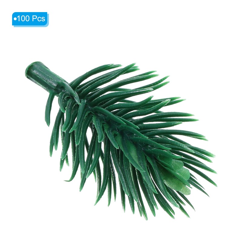100 Pack 1.6" Artificial Green Pine Needles Branches Twigs Stems Pick Style 2 gallery