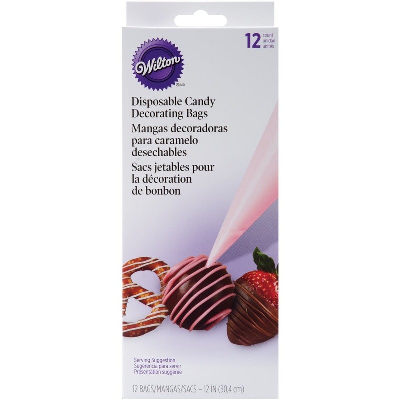 Wilton Disposable Candy Piping Bags, 12-Count 12 Clear