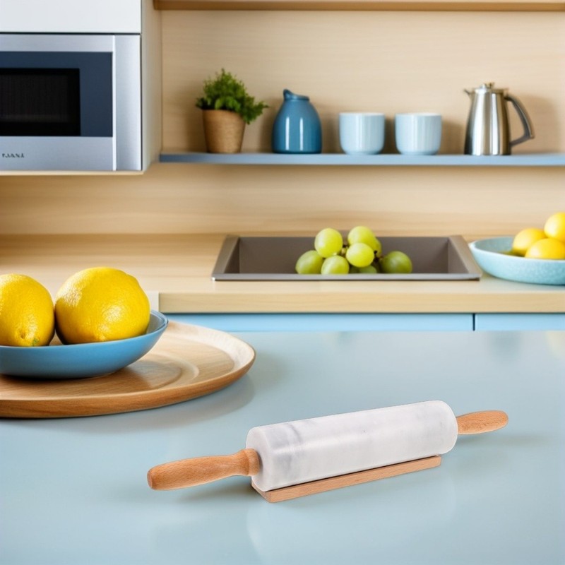 3pcs Marble Rolling Pin: Marble Kitchen Dough Rolling Pin - Non-Stick Food gallery