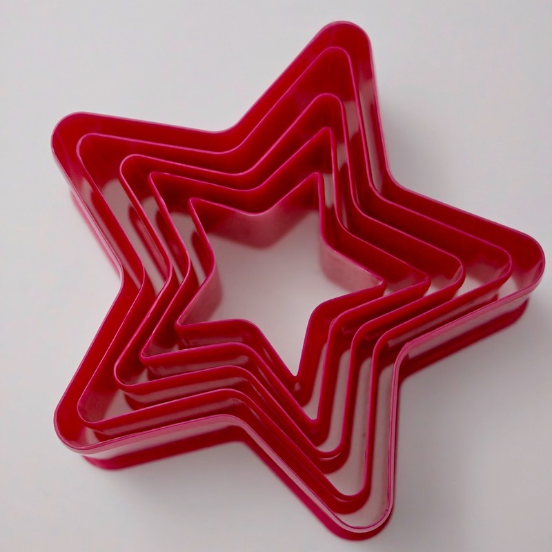 5 Pcs Stackable Star Shape Christmas Dough Cookie Biscuit Pastry Cutter Set