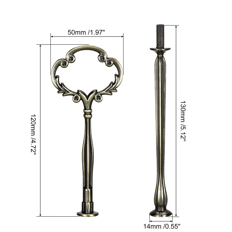 1 Set Cake Tray Stand Handle Plate Hardware Fitting 3-Tiers Flower Bronze gallery