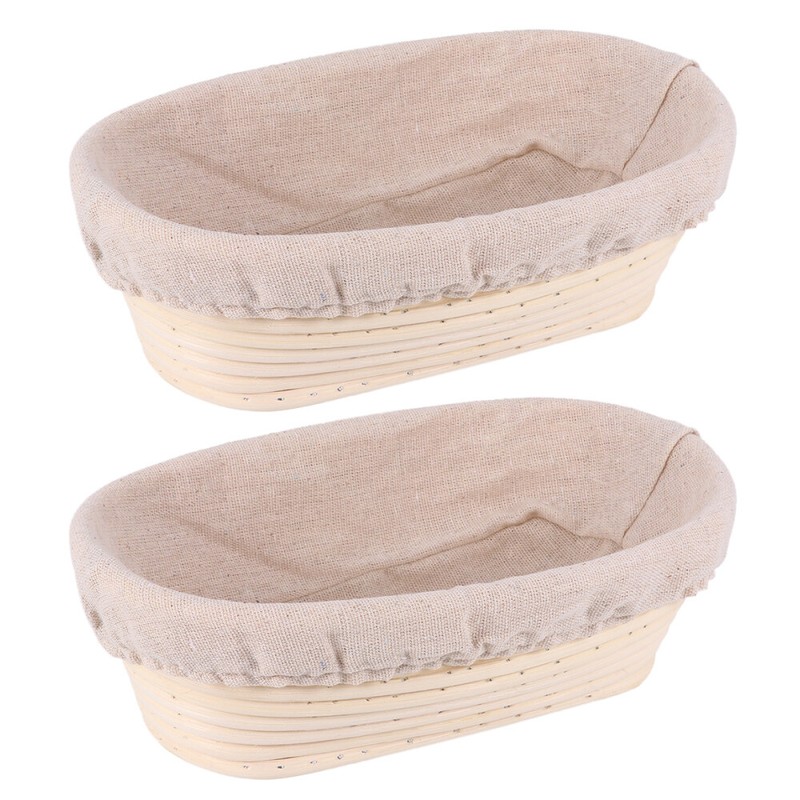 2 Sets Food Storage Wicker Basket Sourdough Proofing Basket Bread Proofer Rattan