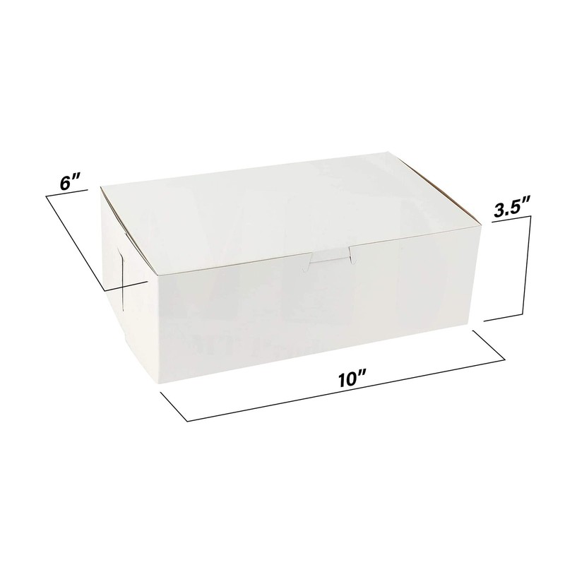 Cookie Boxes 10" x 6" x 3.5" - White Bakery Boxes No-Window (Pack of 15) - Ma... gallery
