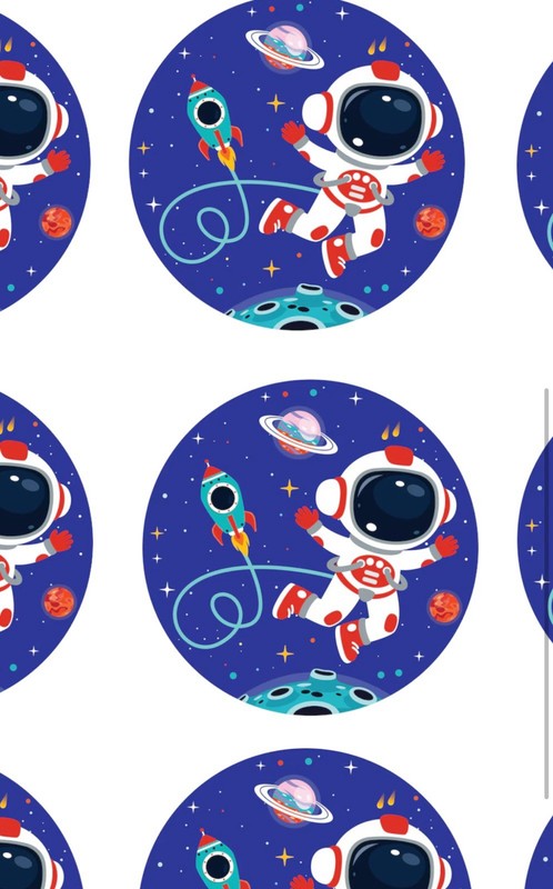 12 Astronaut Party Astronaut Cupcake Topper EDIBLE Astronaut Birthday Cookie