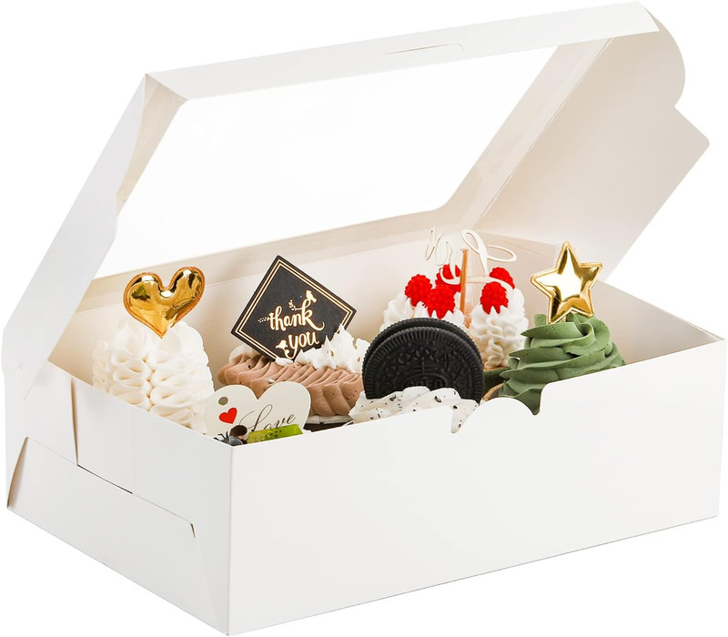 50 Pack White Cupcake Box Window Insert Holds 6 Standard Cupcakes Food Grade Kra gallery