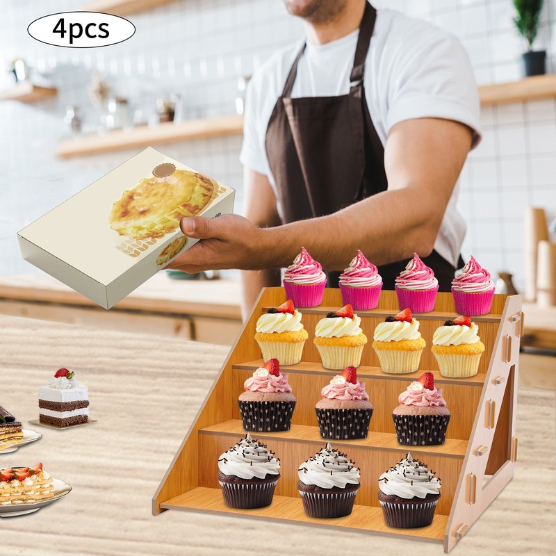 4 Pcs 4 Tier Retail Display Rack Display Rack Tabletop Display Stand for Cakes gallery