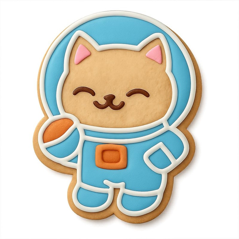 Planet Explorer Chibi Space Kitten Cookie Cutter & Stamp – 4×3