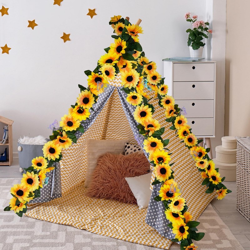 Bonbloom'S Bonblooms 4 Pack Fake Sunflowers Garland Decorsunflower Vines gallery