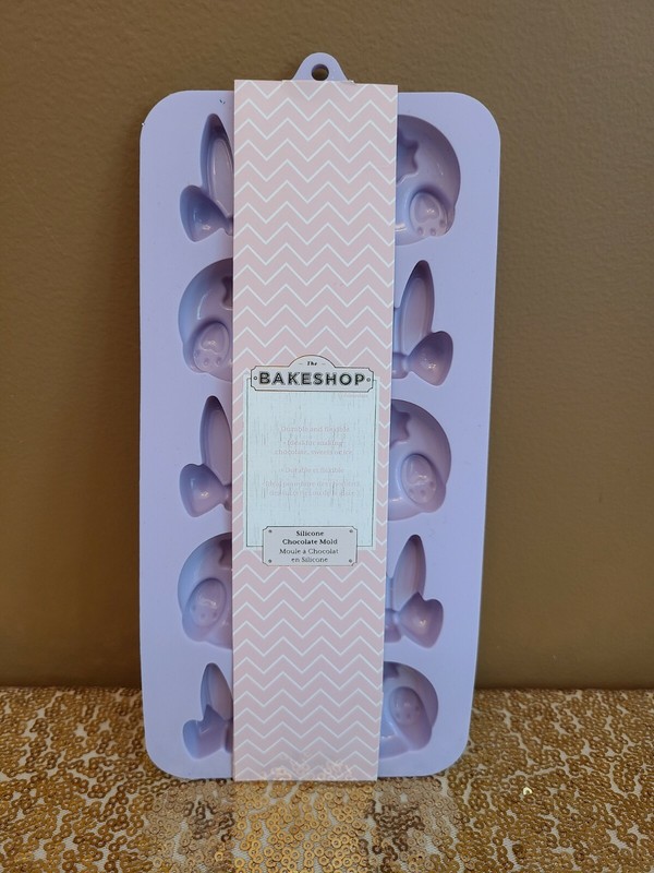 NEW - The Bakeshop Silicone Bunnies Mold for Chocolate or Ice Cubes gallery