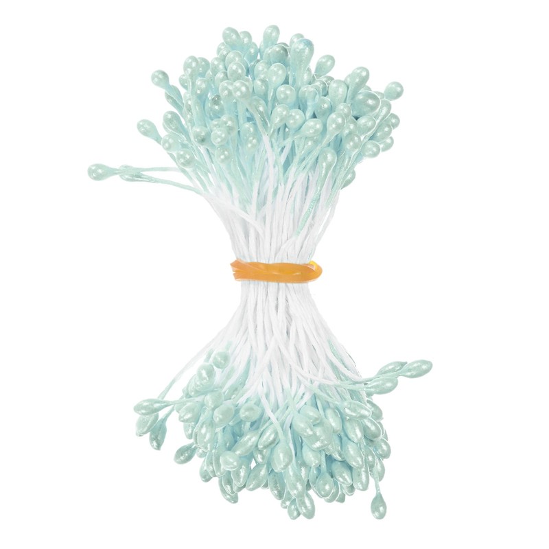 150-Pack 5mm Artificial Pearl Flower Stamens for DIY Crafts[Light Blue]