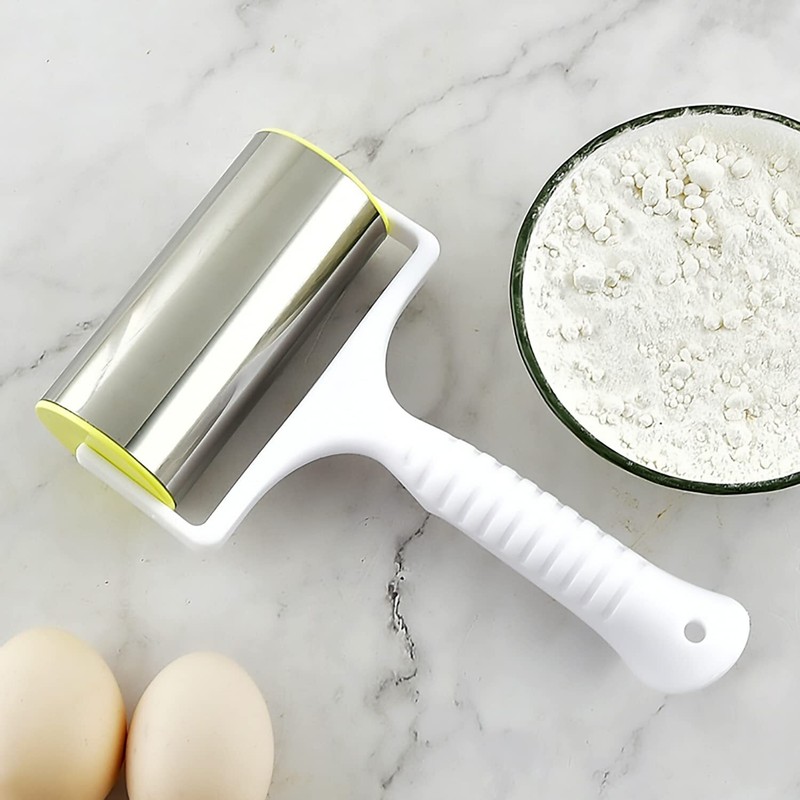 Small Mini Stainless Steel Rolling Pin Plastic Handle Pastry Pizza Dough Baker gallery