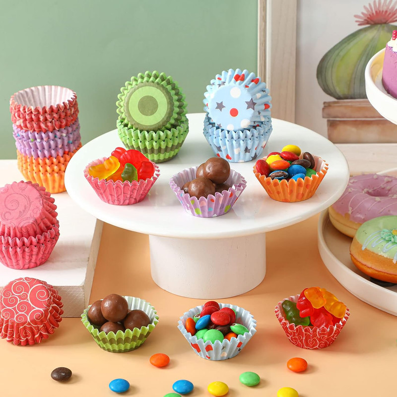 600Ct Mini Rainbow Dot Cupcake Liners Greaseproof Baking Muffin Candy Cups gallery
