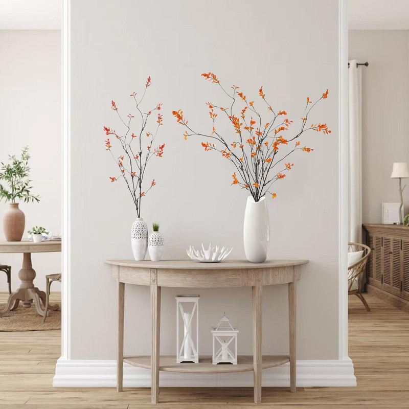 Sggvecsy 47.2 4Pcs Fall Artificial Ficus Branches Artificial Fall Stems Faux gallery
