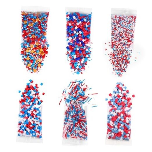 Edible Nonpareils Red White and Blue 4th of July for Cake Patriotic Sprinkles