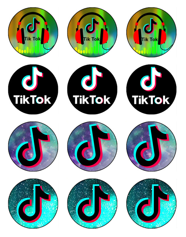 Tic Tok Music Cupcake Toppers Edible Wafer Birthday Cake Decorations (2 Sizes) gallery