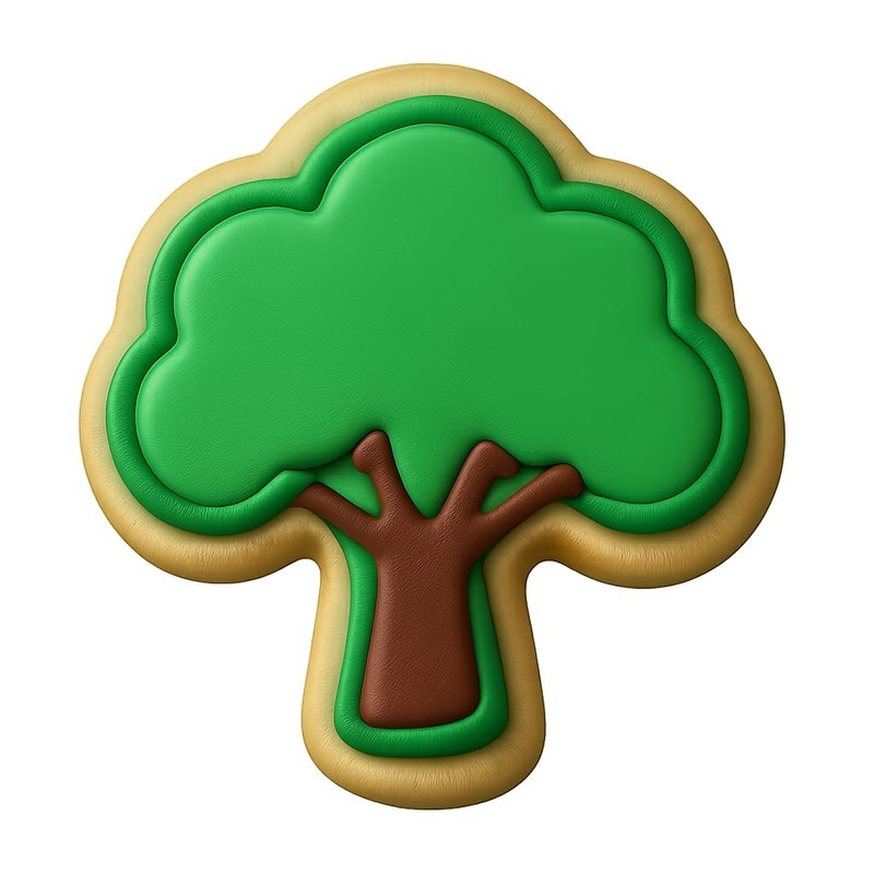 Umbrella Tree Canopy Cookie Cutter & Stamp, Fondant & Clay - 4x3.8 gallery