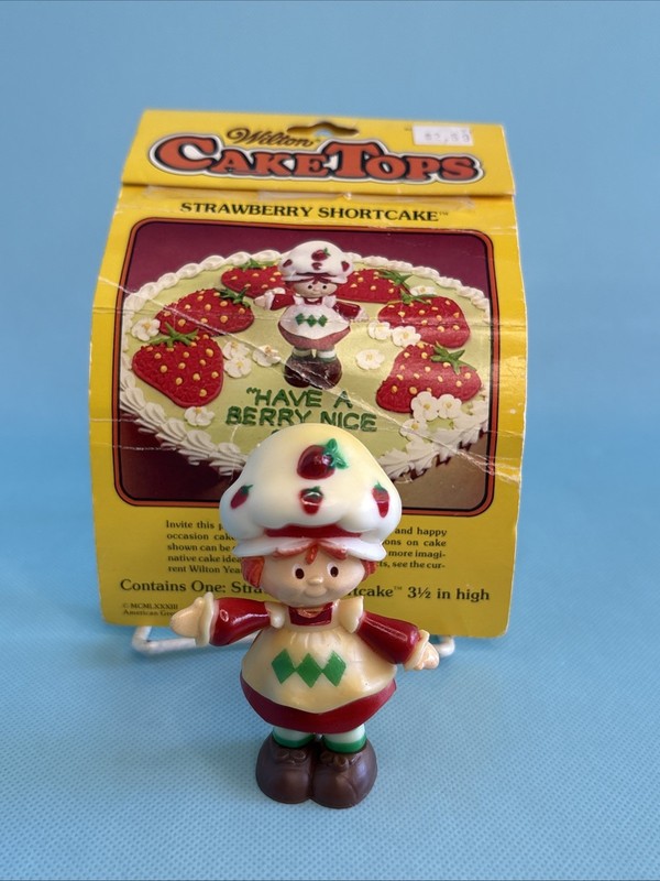 Vintage Wilton Strawberry Shortcake Birthday Cake Topper 3.5″ Figure