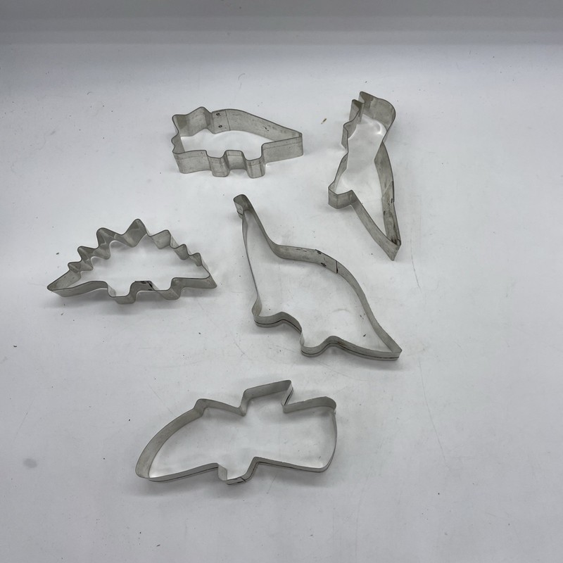 DINOSAUR Stainless Steel Cookie Cutters Children’s Birthday Party Lot Of 5