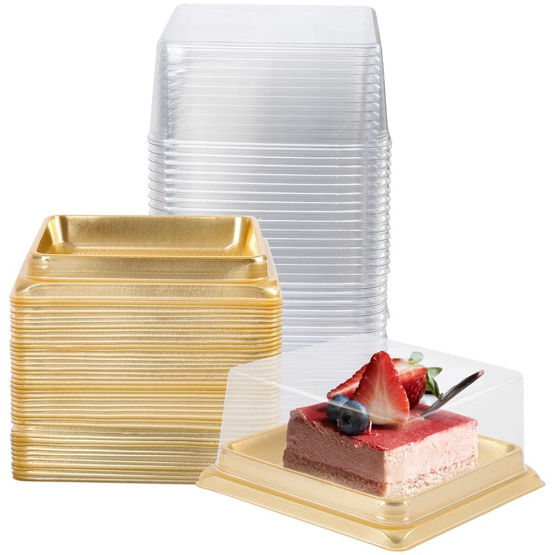 Hewnda 50 Pack of Gold Cake Pans,bottom 3 inch X height 1-1/2