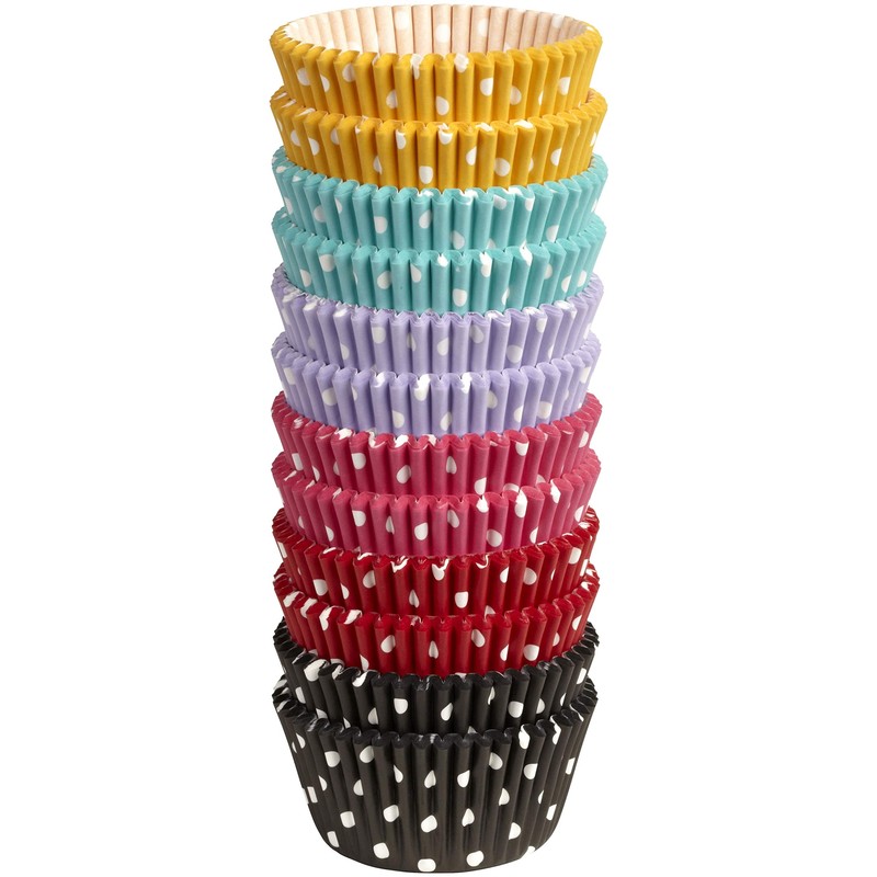 Pack of 300 Polka Dot Baking Cups 2 Inch Standard Colorful Fluted Cups