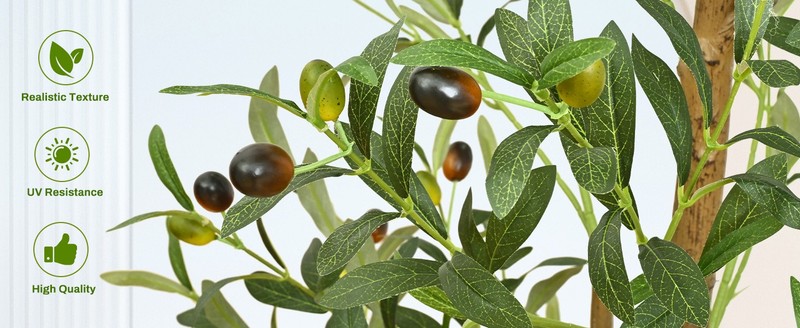 Artificial Olive Tree, 6FT Tall Faux Olive Trees with Planter & gallery