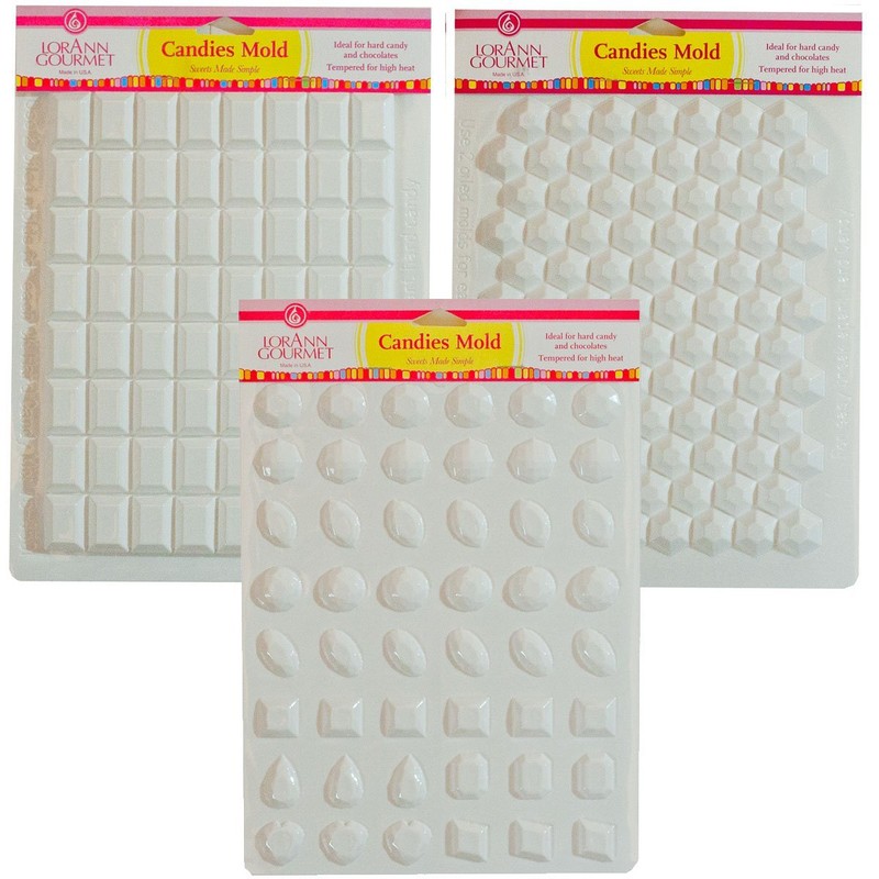 Lorann Hard Candy Making Mold Gems Set Includes Jewels Break Apart Hexagon And B