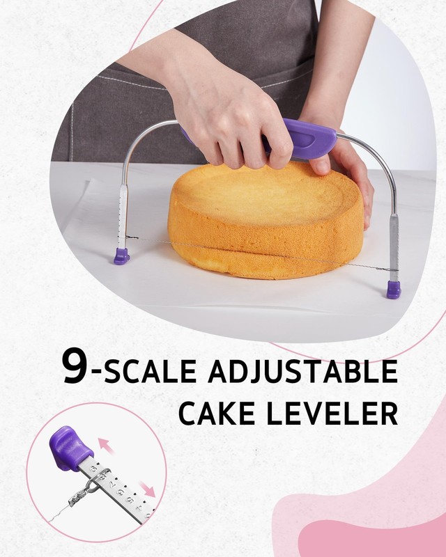 Syntus 65 PCs Cake Decorating Kit with Stand Turntable, 11", White gallery