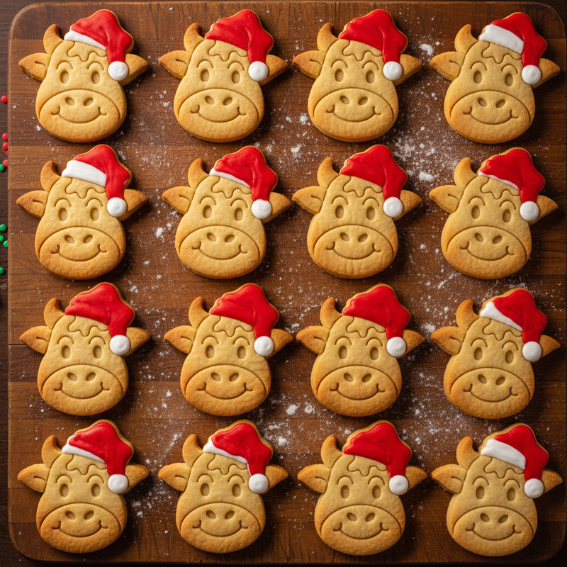 Santa Cow & Pig Cookie Cutters Set - Christmas farm animal festive farmhouse gallery