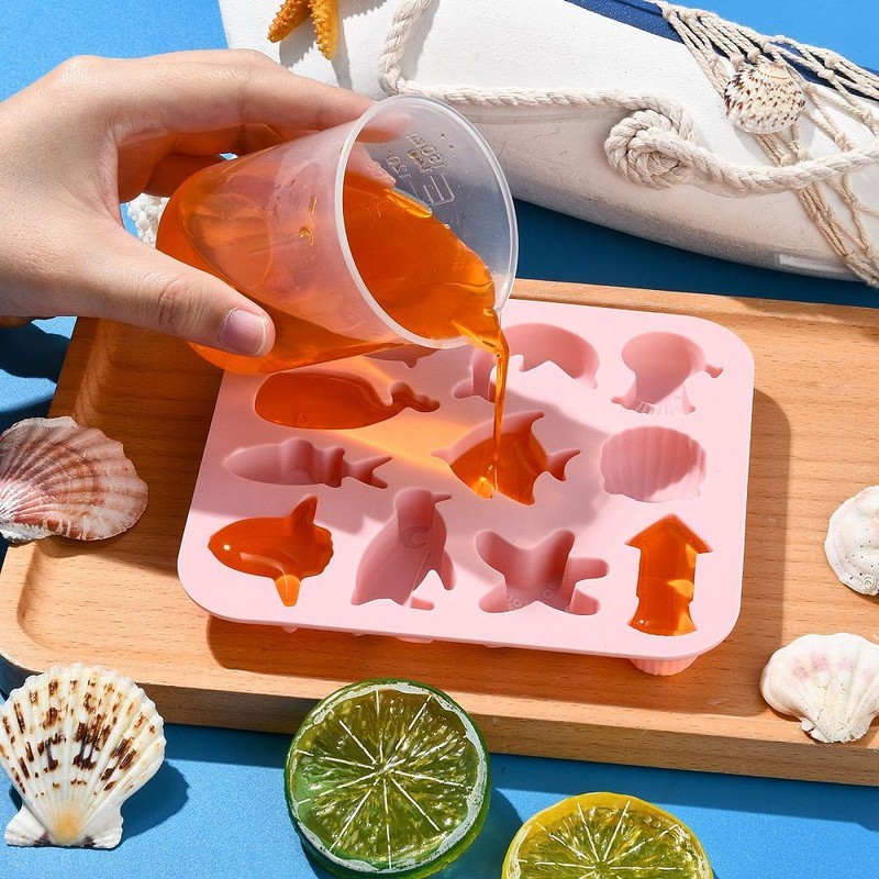 2x Silicone Sea Animal Mold Ocean Fish Starfish Dolphins Mold for Cake Chocolate gallery