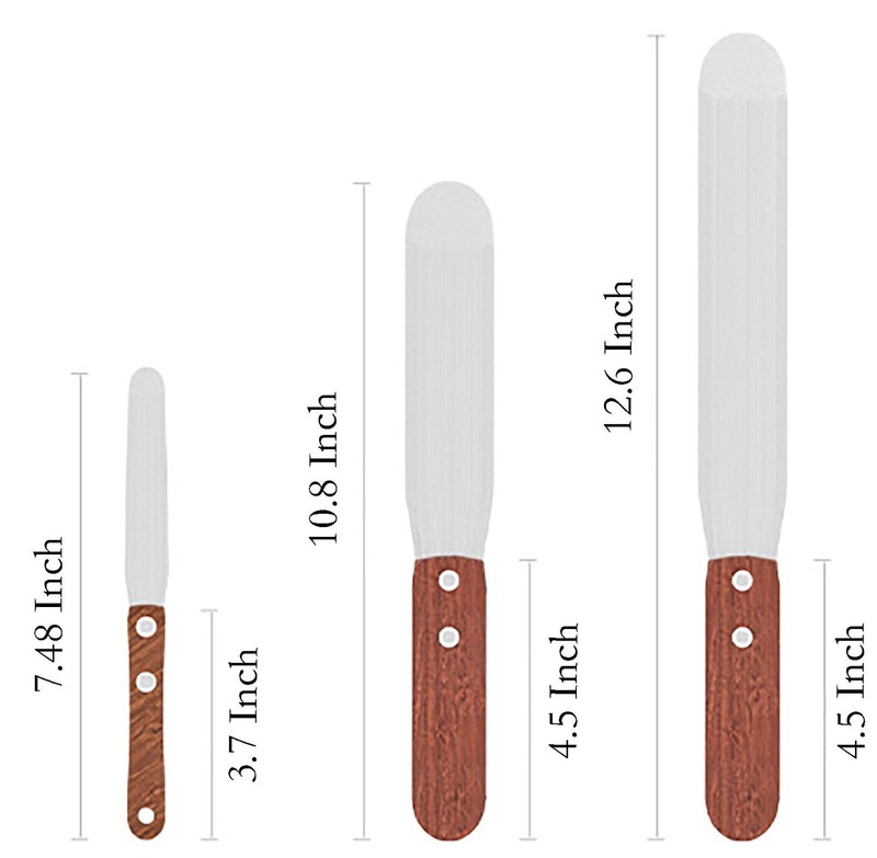 Cake Decorating Spatula, 3 Pcs 4 Inch, 6 Inch and 8 Inch Stainless Steel with... gallery