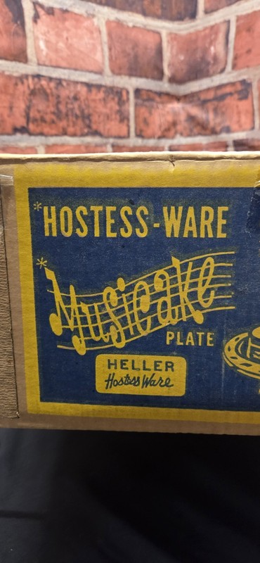 Vintage Heller Hostess Ware Musicake Birthday Music Cake Plate With Box gallery