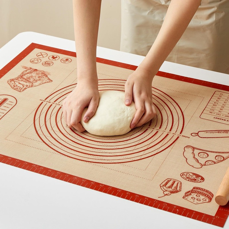 Silicone Baking Pastry Dough Mat – 28x20Inch Extra Large 28″L x 20″W, Red