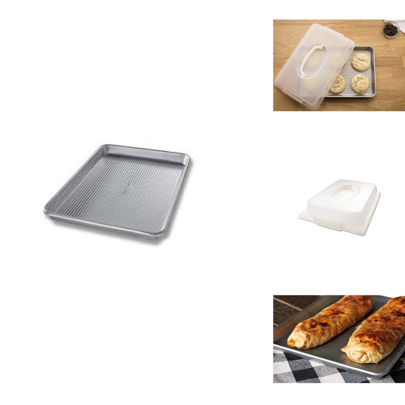 Usa Pan Bakeware Nonstick Jelly Roll Pan Lid White 1040Jrld-St