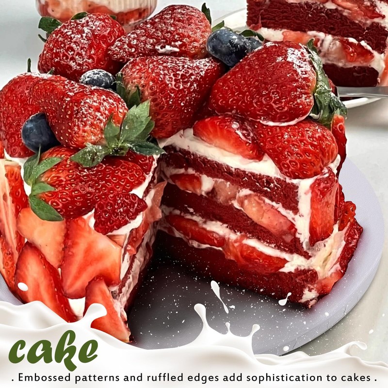 10 PCS 12 Inch White Round Cake Drums 1/2 Inch Thick Full Wrap Edge Board gallery