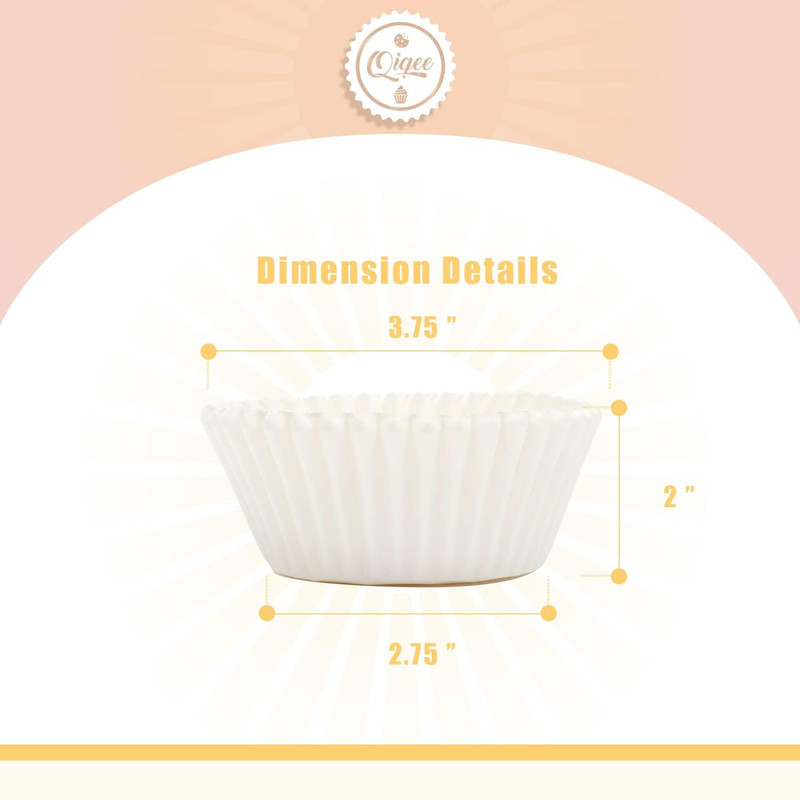 300 Count Jumbo Cupcake Liners White Muffin Liners Food Grade Baking Cups Paper gallery