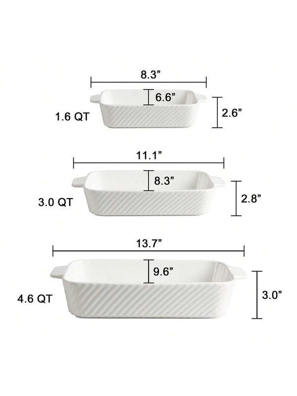NEW Ceramic Baking Dish Set Cake Brownie Casserole Oven FREE SHIPPING gallery