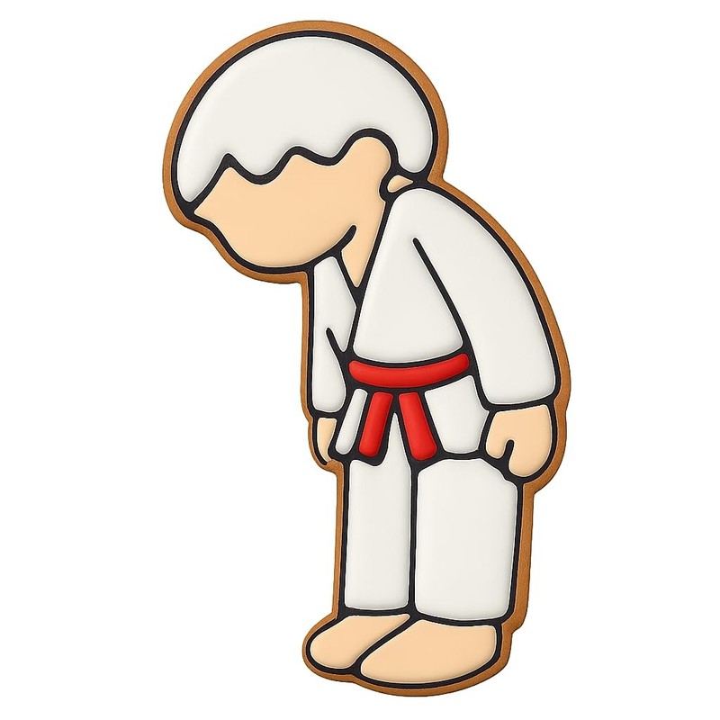 Karate Boy Bowing Cookie Cutter & Stamp, Fondant & Clay - 4x2.3 gallery