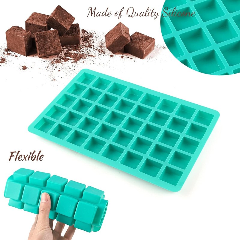 2 Pack Caramel Candy Molds, 40 Cavities Square Cube Silicone Molds for gallery