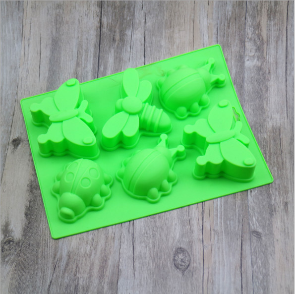 6 Insect Butterfly Ladybug Dragonfly Silicone Soap Mould Cake Jelly DIY Mold
