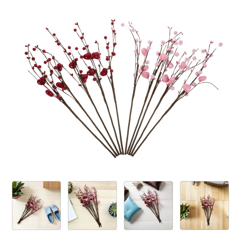 10 Pcs Cuttings Valentines Heart Decorations Branches for