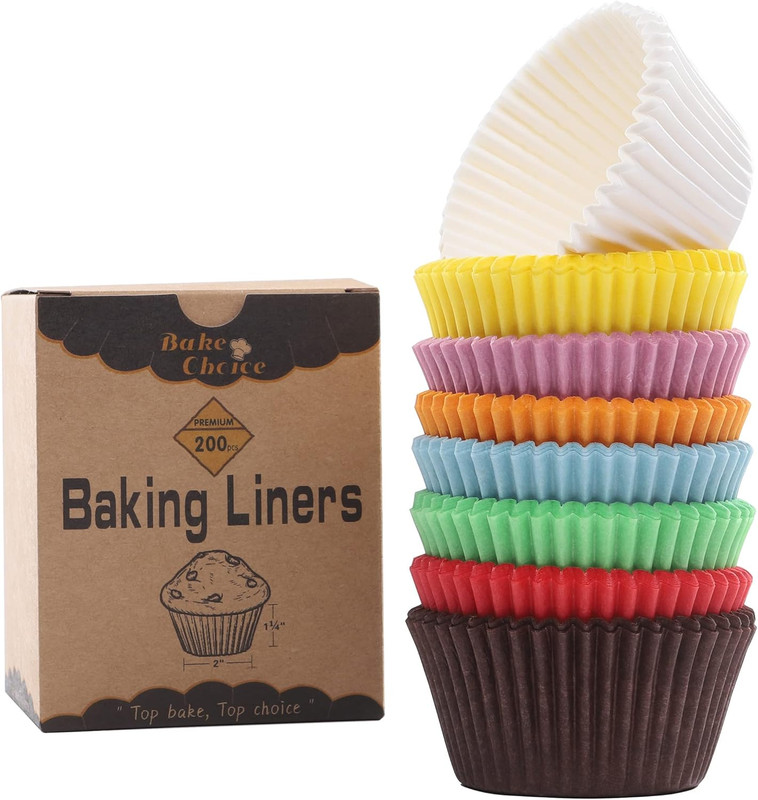 200 Pcs Natural Non-Stick Cupcake Liners, Food-Grade Greaseproof Muffin Cups gallery