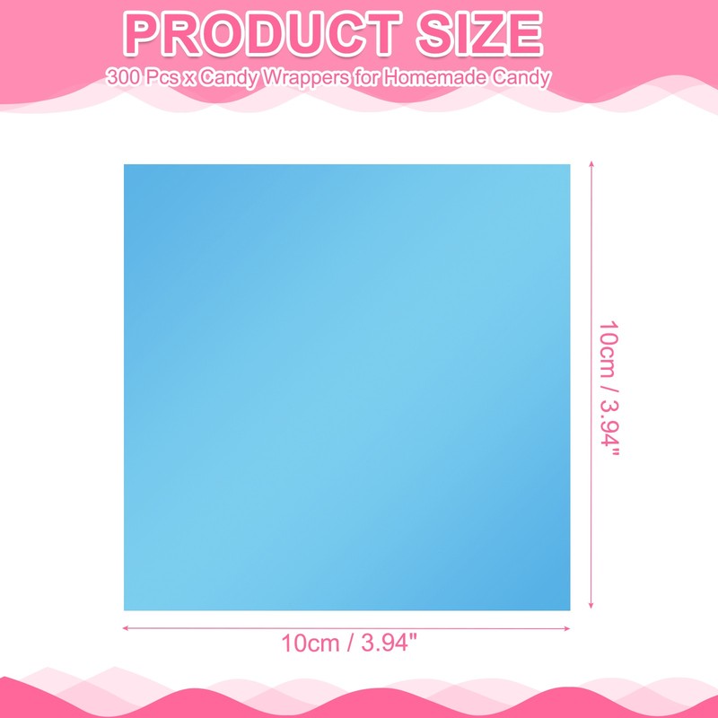 300 Pcs Candy Wrappers, 4 x 4 Inch Chocolate Wrap Paper for Lollipop, Blue gallery