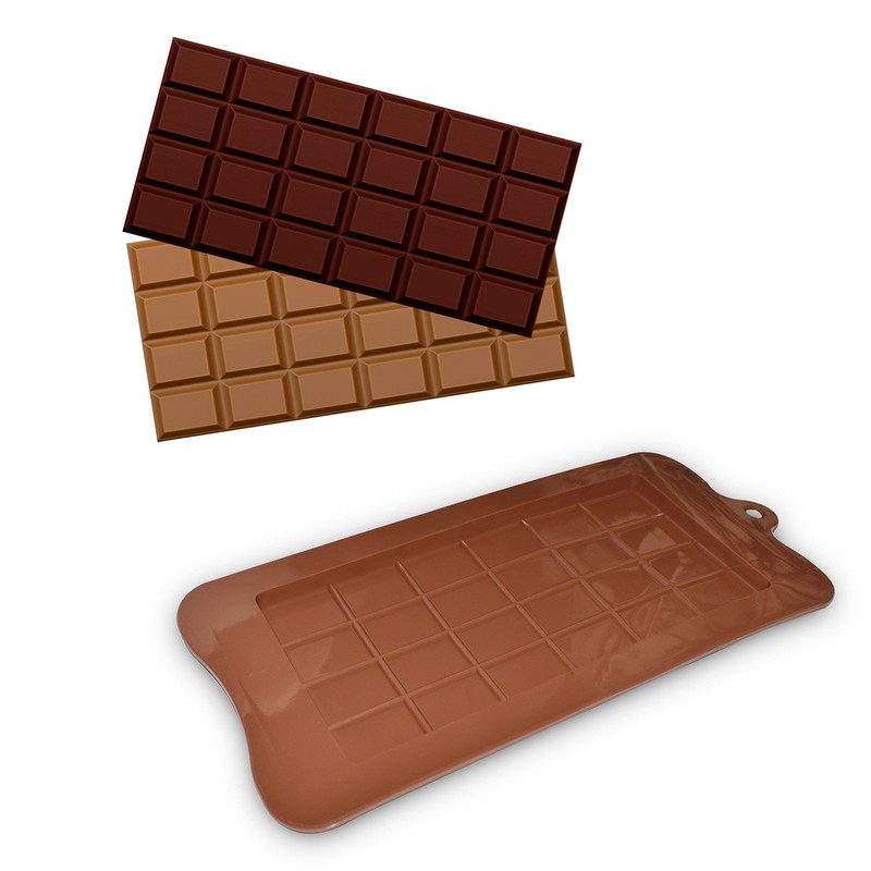 homEdge Break-Apart Chocolate Molds, Set of 4 Packs Food Grade 3 Oz, Brown gallery