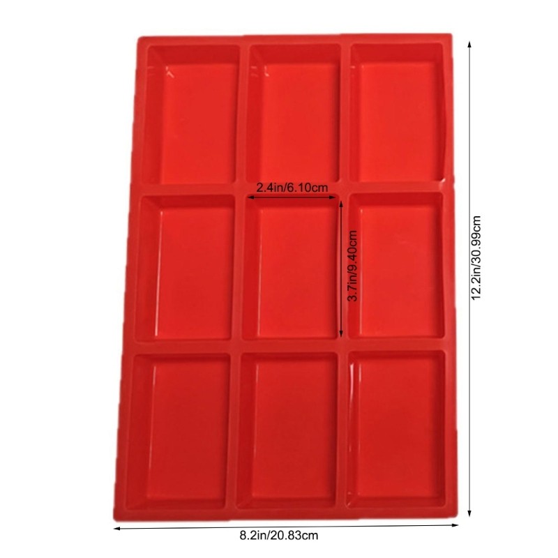 9 Piece Rectangular Silicone Baking Molds Set for Various Cake Chocolate Recipes gallery