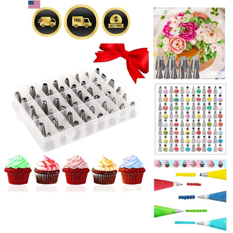 48-Piece Numbered Piping Tips, Cookie Icing Tips, Cookie Decorating Kit, Cake…