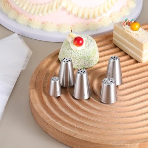 5 Pcs Grass Piping Tips for Cake Decorating, Stainless Steel Grass Icing Tips gallery